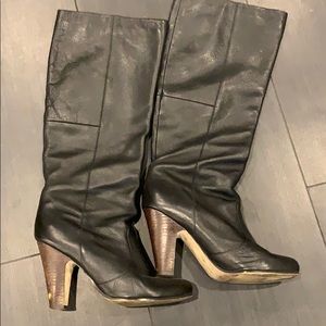 Black knee high boots